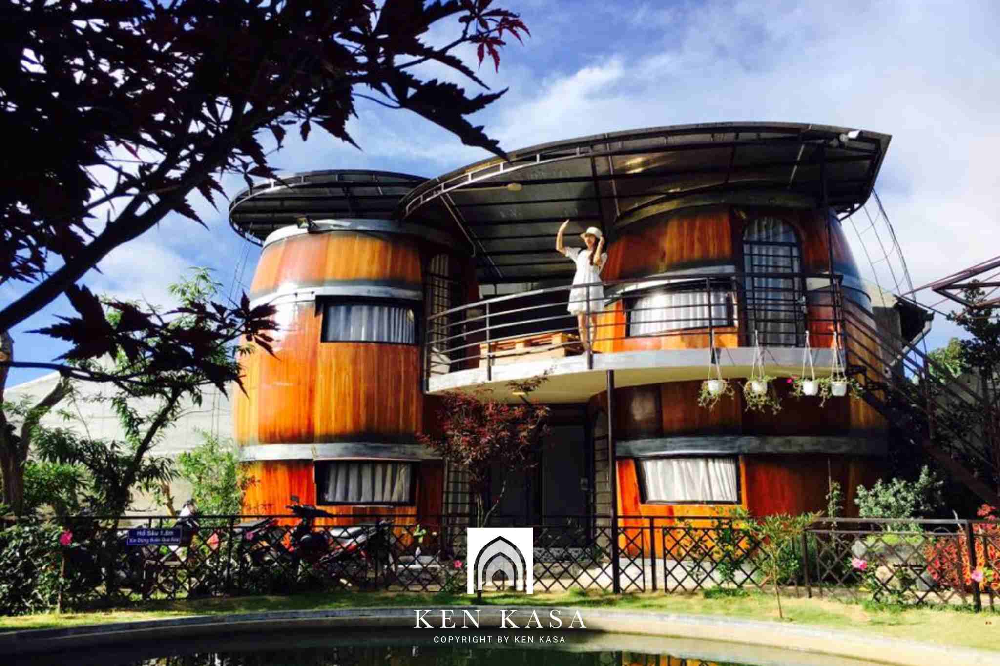 Thiết kế homestay nhà vườn kiểu thùng rượu vang 